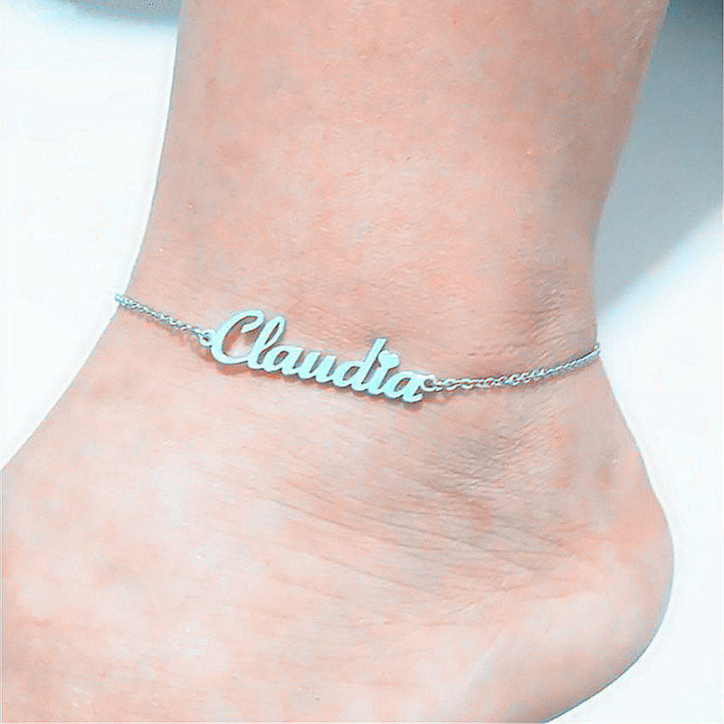 Summer Personalized Custom Name Anklets For Women Stainless Steel Cable Chain Gold Colour Sandy Beach Exquisite Jewelry Present