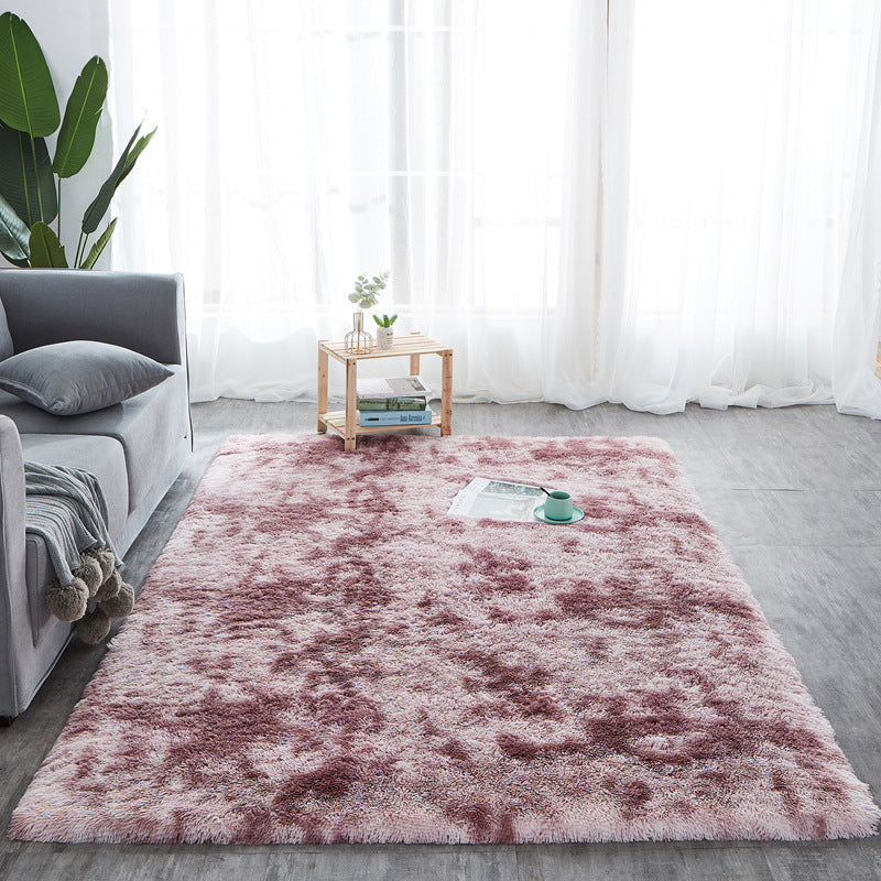 Tie-dyed Wool Carpets, Living Room Plain PV Pile Carpets